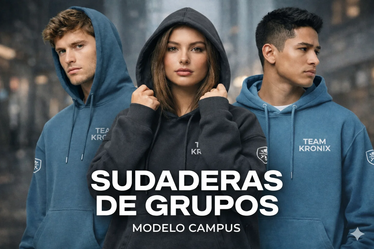 Modelo Campus de sudadera para grupos